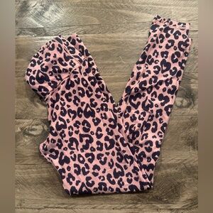 Aerie Pink and Black Leopard Print Leggings